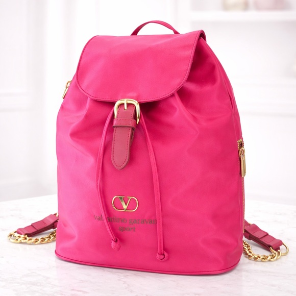 Valentino Garavani Handbags - VALENTINO GARVANI SPORT PINK NYLON BACKPACK